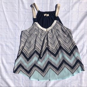 Rewind Blue Chevron Tank